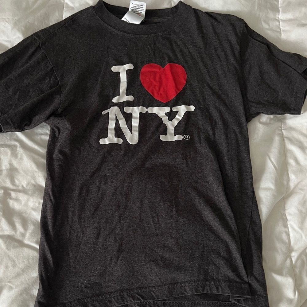 I Love NY T-Shirt Officially Licensed Unisex Tees SIZE SMALL GRAY